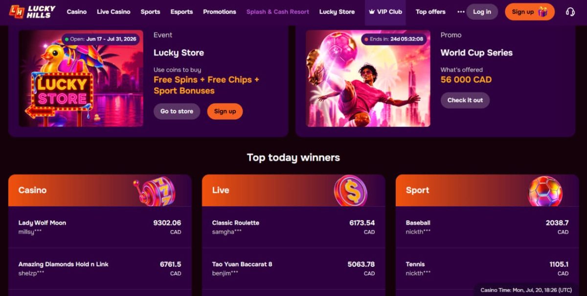 LuckyHills Casino - welcome stages, cashback, VIP Club image 2